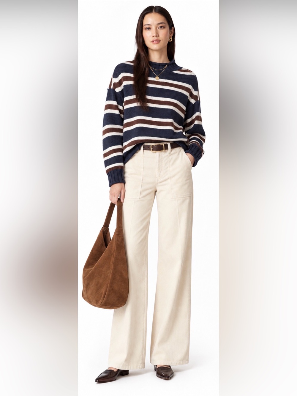 J.Crew Camp-pocket wide-leg pant in stretch corduroy in pale bone